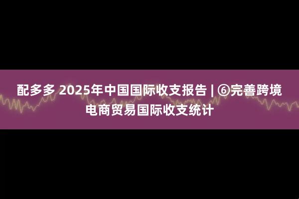配多多 2025年中国国际收支报告 | ⑥完善跨境电商贸易国际收支统计